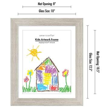 Americanflat 10x12.5 Kids Art Frame - Front Loading Picture Frames Hold 100 Artworks - Use as 8.5x11...