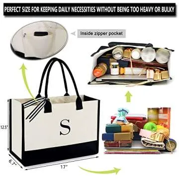 BeeGreen Gift Baskets Empty Retirement Gifts For Women Gift For Women Friend Teacher Coworker Her Thank You Gifts Mom Birthday Gifts Canvas Tote Bag Personalized Gifts Bags S