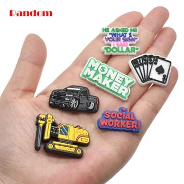 Pabucle Shoe Charms, Lot of 25,40,80,100,120,200PCS Random PVC Different Shoe Charms for Clog Shoes Decoration Charms (40)