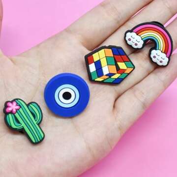 Pabucle Shoe Charms, Lot of 25,40,80,100,120,200PCS Random PVC Different Shoe Charms for Clog Shoes Decoration Charms (40)