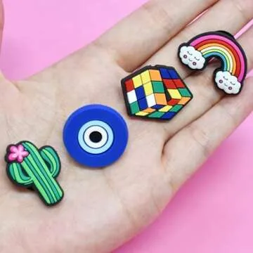 Pabucle Shoe Charms, Lot of 25,40,80,100,120,200PCS Random PVC Different Shoe Charms for Clog Shoes Decoration Charms (40)