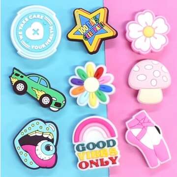 Pabucle Shoe Charms, Lot of 25,40,80,100,120,200PCS Random PVC Different Shoe Charms for Clog Shoes Decoration Charms (40)