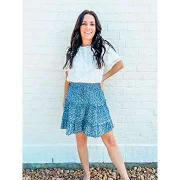 BTFBM Women’s Swiss Dot Casual Summer Blouse - Stylish & Comfort