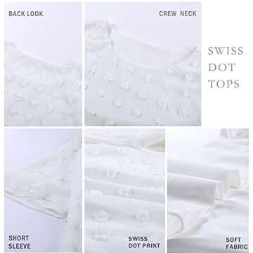 BTFBM Women’s Swiss Dot Casual Summer Blouse - Stylish & Comfort