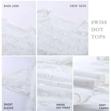 BTFBM Women’s Swiss Dot Casual Summer Blouse - Stylish & Comfort