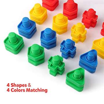 Coogam 32 PCS Jumbo Nuts and Bolts for Kids