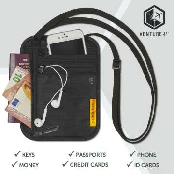 VENTURE 4TH RFID Blocking Travel Neck Wallet