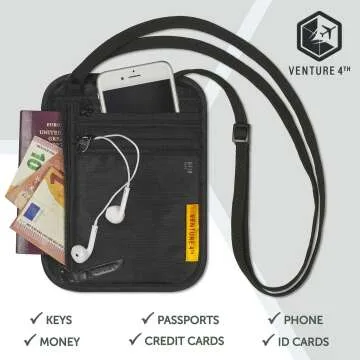 VENTURE 4TH RFID Blocking Travel Neck Wallet