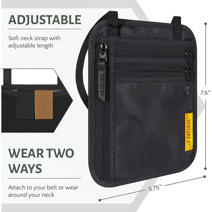 VENTURE 4TH RFID Blocking Travel Neck Wallet