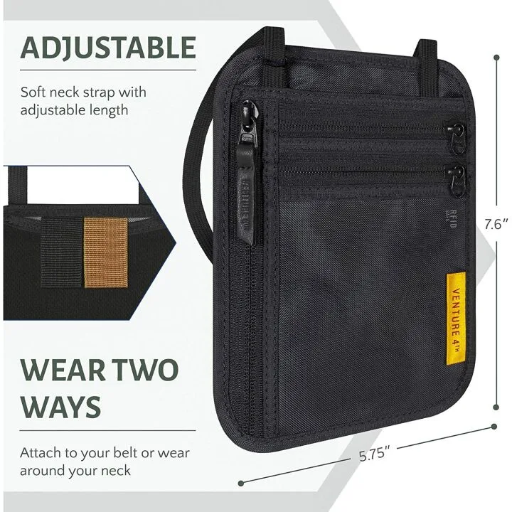 VENTURE 4TH RFID Blocking Travel Neck Wallet