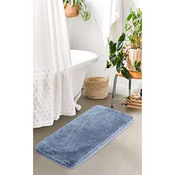 Suchtale Large Bathroom Rug Extra Soft and Absorbent Shaggy Bathroom Mat (24 x 40, Blue) Machine Was...
