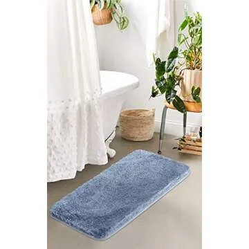 Suchtale Large Bathroom Rug Extra Soft and Absorbent Shaggy Bathroom Mat (24 x 40, Blue) Machine Was...