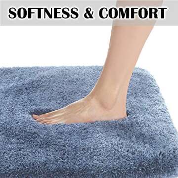 Suchtale Large Bathroom Rug Extra Soft and Absorbent Shaggy Bathroom Mat (24 x 40, Blue) Machine Washable Microfiber Bath Mat for Bathroom, Non Slip Bath Mat, Luxury Bathroom Floor Mats Rubber Back