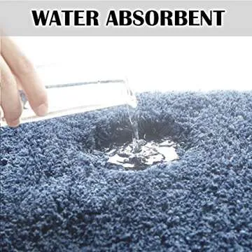 Suchtale Large Bathroom Rug Extra Soft and Absorbent Shaggy Bathroom Mat (24 x 40, Blue) Machine Washable Microfiber Bath Mat for Bathroom, Non Slip Bath Mat, Luxury Bathroom Floor Mats Rubber Back