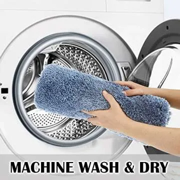 Suchtale Large Bathroom Rug Extra Soft and Absorbent Shaggy Bathroom Mat (24 x 40, Blue) Machine Washable Microfiber Bath Mat for Bathroom, Non Slip Bath Mat, Luxury Bathroom Floor Mats Rubber Back