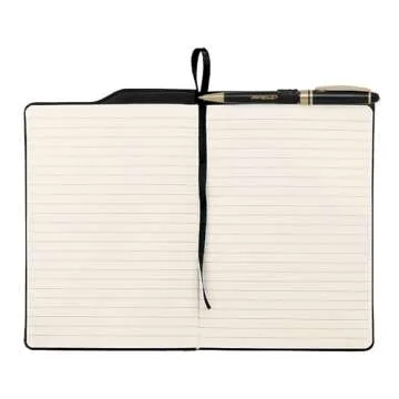 Black And Gold Religious Folio And Pen Set/The Lord Is My Strength Black And Gold Faux Leather Padfolio Notebook With Pen/Modern Christian Journal Present Set