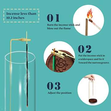 Handmade Wooden Incense Burner Ash Catcher with Brass