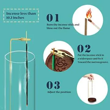 Handmade Wooden Incense Burner Ash Catcher with Brass