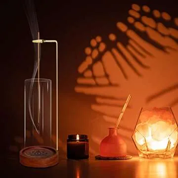 Handmade Wooden Incense Burner Ash Catcher with Brass