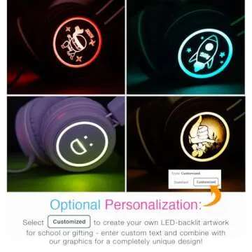 MEE audio KidJamz KJ55 Safe Listening USB-C Headphones for Children with Multicolor LED Lights, Volume Limiter, & Microphone; On-Ear Wired Kids Headset for iPhone 16, iPad, & USB Type C Devices (Pink)