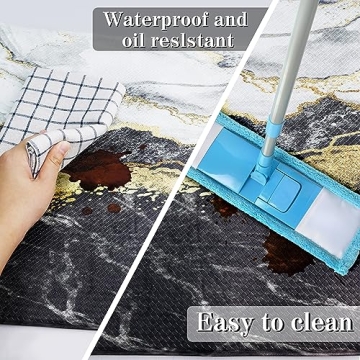 Black Gold Marble Kitchen Mat Set for Comfort and Style