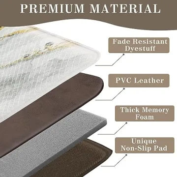 Black Gold Marble Kitchen Mat Set for Comfort and Style