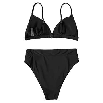 SUUKSESS Women High Waisted High Cut Bikini Set Sexy Triangle Two Piece Swimsuits