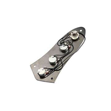 Timiy 1Pcs 3 Bands Pre-wired Switch Control Plate for Fender Jazz Bass Part Black