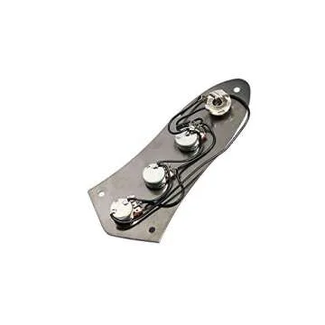 Timiy 1Pcs 3 Bands Pre-wired Switch Control Plate for Fender Jazz Bass Part Black