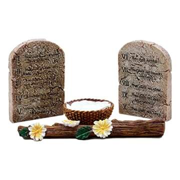 Ebros Matte Gold Holy Ark of The Covenant with Ten Commandments Rod of Aaron and Manna Religious Decorative Figurine Trinket Box Collectible Judaic Israel Historic Model Replica (1:8 Scale 9.5" Long)