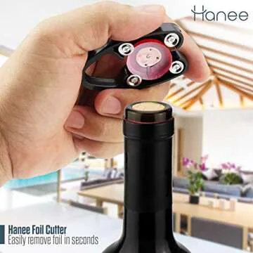 Wing Corkscrew Set by Hanee (Rose Gold) - Wine Bottle Opener - Wine Opener & Beer Bottle Opener with Foil Cutter and Pouch, Wine Accessories For Kitchen Chateau Restaurant Bars and Waiters