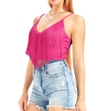 Womens Fringe Western Cowgirl Crop Top for Festivals