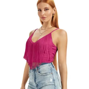 Womens Fringe Western Cowgirl Crop Top for Festivals