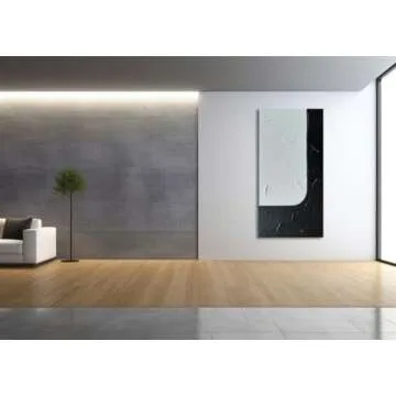 zoinart Black and White Large Canvas Wall Art 60x30 Inches Hand Painted Abstract Oil Paintings Minimalist Modern Textured Contemporary Wall Art