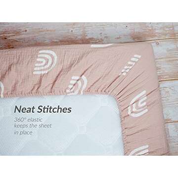 Meracorallo Muslin Fitted Crib Sheet, Soft and Breathable Rainbow Baby Crib Sheet for Standard Crib and Toddler Mattresses