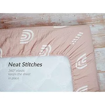 Meracorallo Muslin Fitted Crib Sheet, Soft and Breathable Rainbow Baby Crib Sheet for Standard Crib and Toddler Mattresses