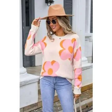 Angashion Floral Print Pullover for Cozy Autumn Style