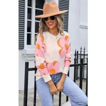Angashion Floral Print Pullover for Cozy Autumn Style