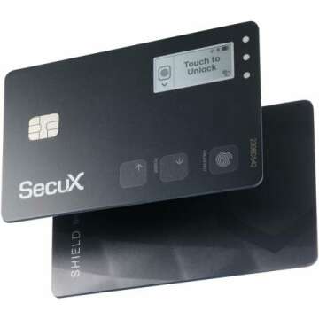 SecuX Shield Bio Crypto Wallet - Secure Biometric Storage for NFTs, Bitcoin & More