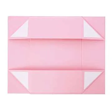 Pink Gift Box with Satin Ribbon Collapsible 11x7.8x3.5 Inches Gift Box with Magnetic Closure Matte Textured Finish Box for Wedding Gifts.