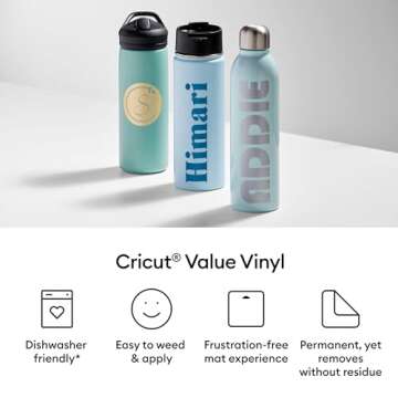 Cricut Value Permanent Vinyl, Gray - 12" x 10" Roll for Creative Projects