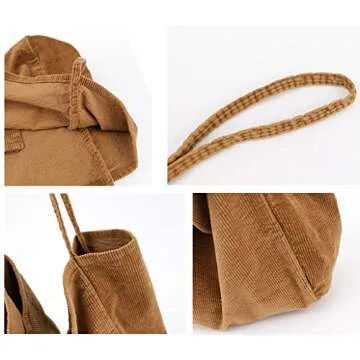 Women Large Corduroy Tote Bag for Everyday Style