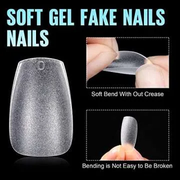 TOMICCA Coffin Nail Tips: Soft Gel Nail Art Must-Have 240Pcs