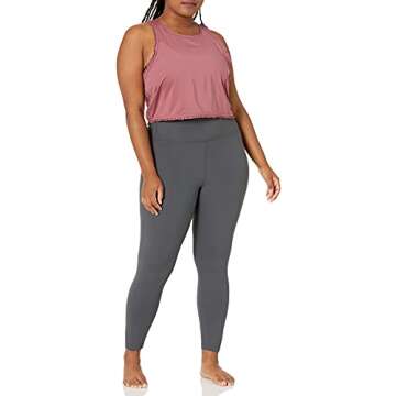 Amazon Brand - Core 10 Women's Icon Series 'Ruffle' Cropped Sleeveless Yoga Tank