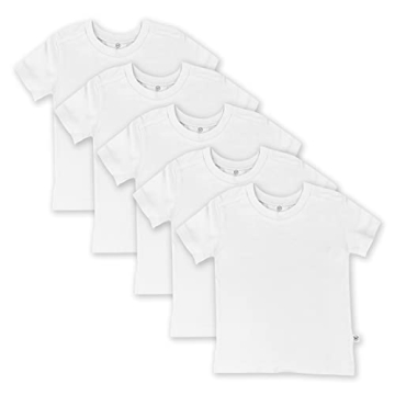 HonestBaby Organic Cotton Toddler T-Shirt 5-Pack - Bright White