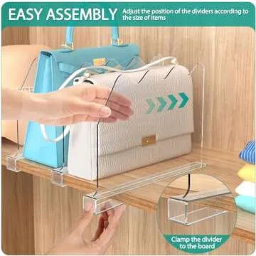 SOYO 10 PCS Durable Clear Shelf Dividers for Home Organization