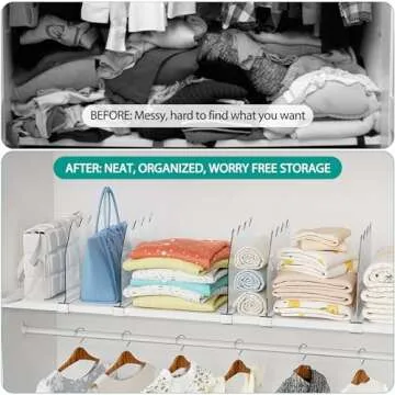 SOYO 10 PCS Durable Clear Shelf Dividers for Home Organization