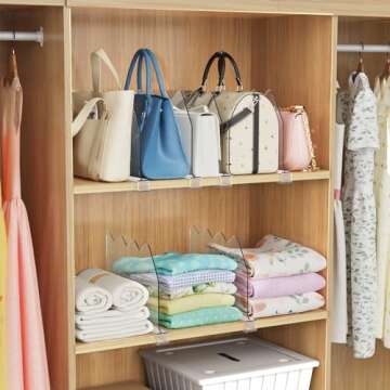 SOYO 10 PCS Durable Clear Shelf Dividers for Home Organization