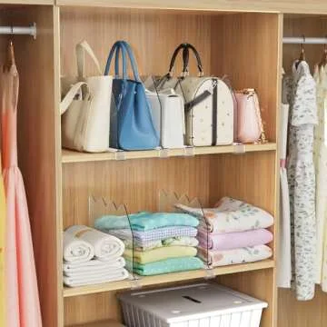 SOYO 10 PCS Durable Clear Shelf Dividers for Home Organization