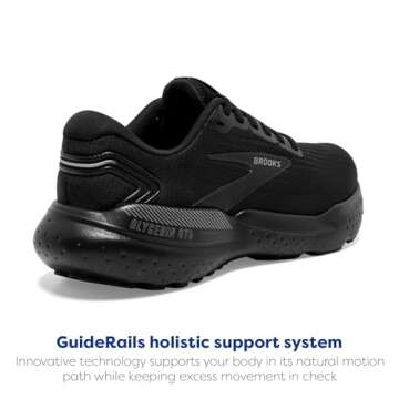 Brooks Men's Glycerin GTS 21 Supportive Running Shoe - Black/Black/Ebony - 14 Medium